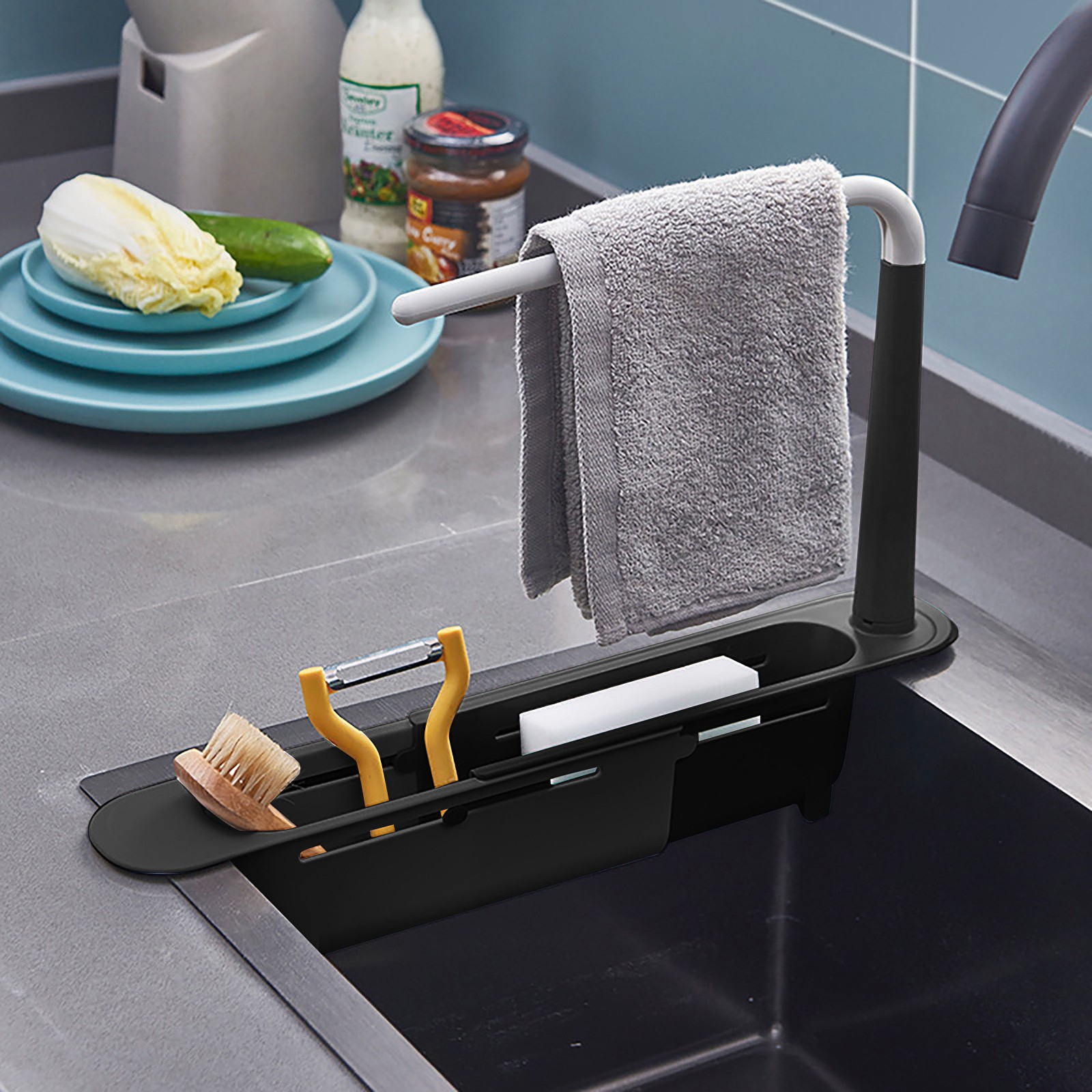 Elescopic rak pengering wastaf - Quirky Kitchen Gadgets ulasan dan harga
