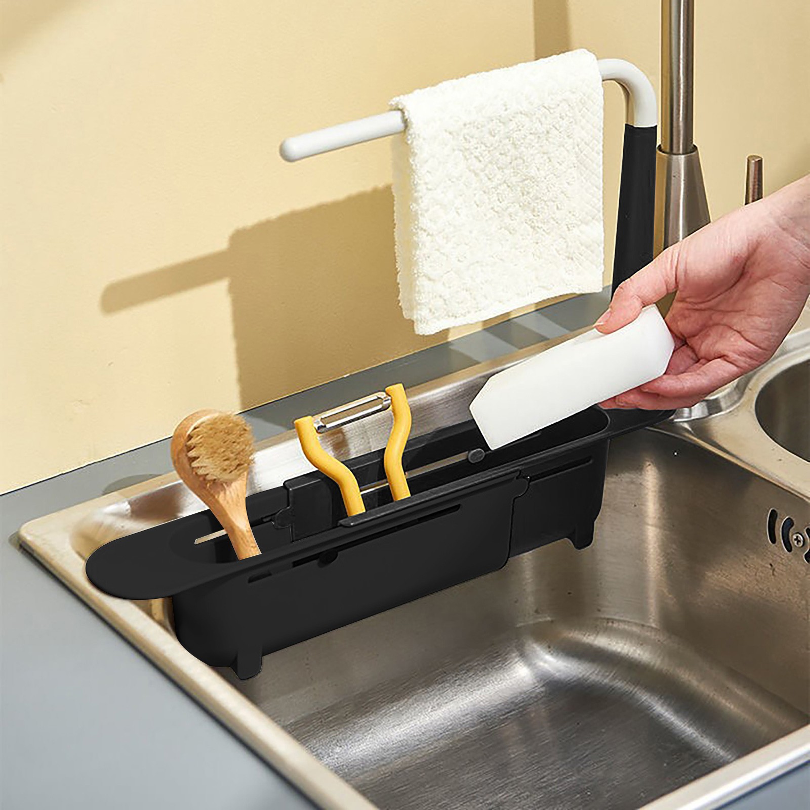 Elescopic rak pengering wastaf - Quirky Kitchen Gadgets ulasan dan harga