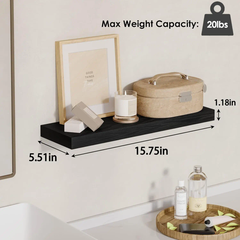 4 Paket Rak Kayu Solid Rustic  - Kitchen Gadgets Hacks ulasan dan harga
